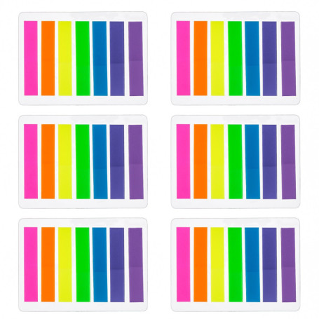 840 Pièces Petits Marqueur de Page Onglets d'Index Marquer les Signets, 8 x 45 mm, 6 Ensembles, 7 Couleurs