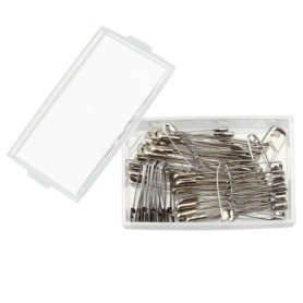 Mr.do Épingles de Sûreté 50 Pièces en 4 Tailles Assorties avec Boîte Finger Guard Argent en Acier Carbone