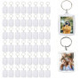 50 PCS porte-clés transparents avec cadre photo, en acrylique, forme rectangulaire, convient pour les cadeaux pour la famille et
