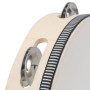 MANCHAP Lot de 2 tambourins en bois de 2 tailles, tambourins à main en bois avec peau naturelle et clochettes, pour party dance 