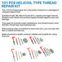 Dixhills Helicoil Kit de réparation de filetage 131 pièces pour M5 M6 M8 M10 M12