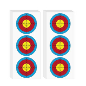 Fiita Lot de 20 feuilles de papier cible pour tir à l'arc - 60 x 25 cm - 3 points - Arc flèche - Visage - Visage pour le tir à l