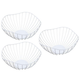 Chrome Wire Fruit Basket Bowl for Kitchen Counter, Fruit Holder Stand Storage Baskets for Countertop, Home Decor, Table Centerpi