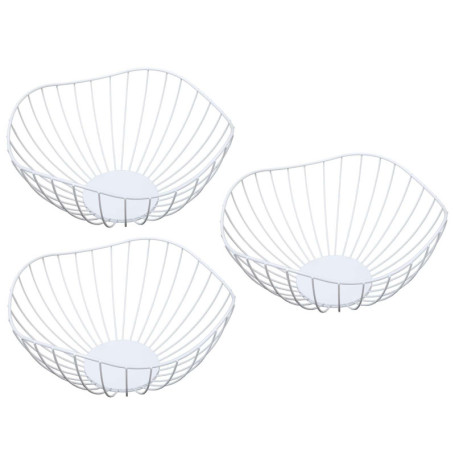 Chrome Wire Fruit Basket Bowl for Kitchen Counter, Fruit Holder Stand Storage Baskets for Countertop, Home Decor, Table Centerpi