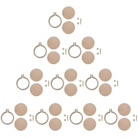 POFET Lot de 10 Tambours à Broder En en bois, Cercle a Broder, cerceaux en bois perforés pour point de croix, cadre rond à brode