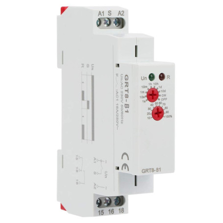 Relais Temporisé Relais de Minuterie, GRT8-B1 Mini Relais de Délai de Mise hors Tension Type Rail DIN, AC 220V