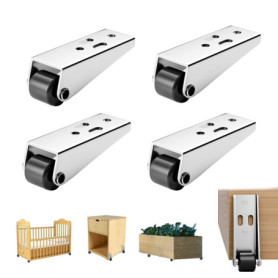 Roulettes pour Meubles, 4 Pièces Universelles Roulettes Fixes pour Meubles Amovibles Roulettes Pivotantes avec Vis pour Ustensil