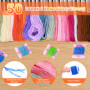 Kit de Démarrage Broderie, 3 Pièces Broder Kits Debutant pour Adultes, Embroidery Starter Kit, 50 Couleurs de Fils à Broder, Cer