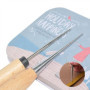 Alène de Couture en Cuir Poinçon avec Manche en Bois Poinçon Bricolage Outils de Perforation à Manche Perforatrice Manche en Boi