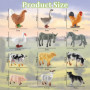 DOUSELLA 12 PCS Figurines d'animaux de la Ferme Réalistes Jouet Animaux de la Forêt Mini Figurines de Ferme Jouets Miniatures po