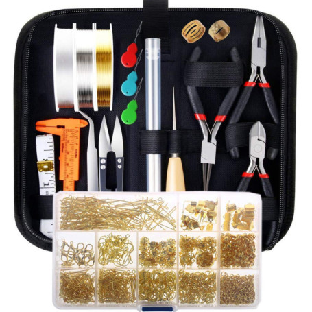 Kit de bijoux comprenant des outils de bijouterie, lignes de bijoux et accessoires de bijouterie, outils pour les débutants de b