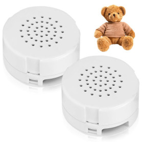 GOEDCH 2 pièces Enregistreur vocal pour peluches : Module sonore enregistrable avec 60 secondes d'enregistrement, Mini jouet enr