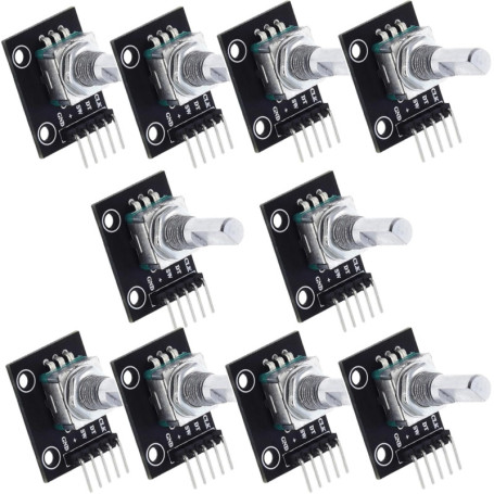 KY-040 Lot de 10 encodeurs rotatifs à angle rotatif à 360 °, encodeur rotatif, encodeur rotatif, interrupteur de code potentiomè