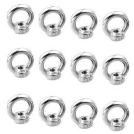 Écrou à Oeil de Levage M5 12Pcs Écrou à Anneau Femelle Acier Inoxydable Écrou Fileté Femelle en Forme Danneau de Quincaillerie p