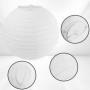 Lot de 6 lanternes en papier blanc de 30 cm - Décoration de fête classique - Style bambou - Lampions côtelés - Abat-jour rond po