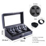 Dukwin Remontoir de montre automatique pour montres 6 + 7 montres avec moteur silencieux - 4 modes - Rotation env. 6 à 7 program