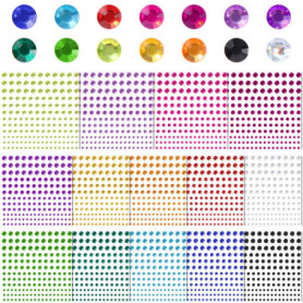 Diboniur 2310 Pièces Strass Autocollant Auto-Adhésifs, 14 Feuilles Strass Visage Festival, Brillant Strass Cristal a Coller pour