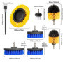 YOCOLE 20 Pièces Brosse Rotative Perceuse Nettoyage, 8 Brosse Visseuse Electrique Drill Brush Set, Brosses de Forage pour Voitur