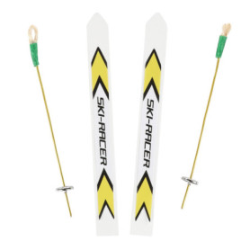 Nordstern Ski miniature avec bâtons de ski – Skis sportifs comme accessoires pour le lutin de Noël et décoration de Noël pour pa