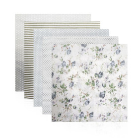 Lot de 5 tissus à coudre, en coton imprimé, patchwork, couture de tissus pour patchwork, tissus de bricolage