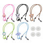 EHDWXVZM 5 cordons pour lunettes, 2 paires d'anneaux antidérapants, cordons de lunettes de soleil pour enfants, rouge, jaune, bl