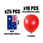 1 guirlande de 25 fanions avec drapeau australien, 10 ballons carrés, drapeaux australiens pour tirer, fêtes de rue et célébrati