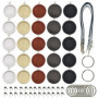 Allazone 45 PCS Bois Pendentif Plateaux Rond 25 MM 5 Couleur Supports Pendentif, Corde de Cire Noire et Boucle de Suspension pou