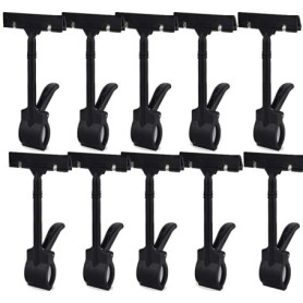 OUKEYI Lot de 10 supports rotatifs en plastique pour panneau de marchandise - Support d'affichage de prix - Clip réglable