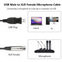 GELRHONR USB vers XLR Microphone Câble, câble de microphone Cable 3 broches XLR femelle vers USB pour chant karaoké/enregistreme