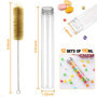 12 PCS Tubes à Essai en Plastique, 110 ML Bouteille Sensorielle Vide avec Bouchon à Vis et Brosse de Nettoyage, tube Plastique T