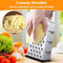 4 Côtés Rapeuse Legume, Rapeuse Fromage Inoxydable, Rape Carrée pour Râper Moyen, Fin et Microfin, Rape à Fromage, Rape à Légume