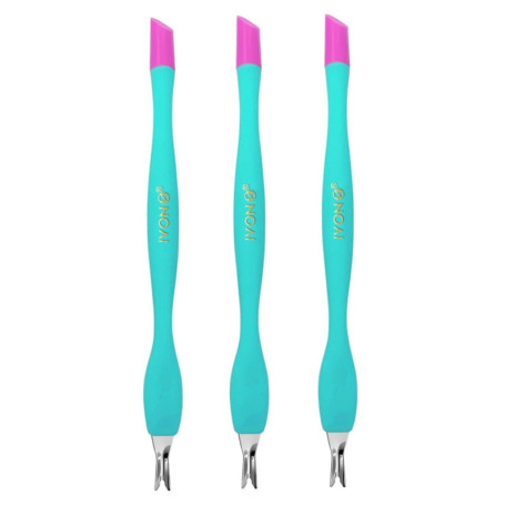 Lot de 3 coupe-cuticules avec pointe en caoutchouc souple sur le lit de l'ongle