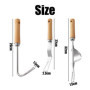 Outil De Désherbage 3 Pièces, Désherbeur À Racines Profondes, Ensemble D'Outils De Jardin, Dessinateur avec Manche en Bois, Croc