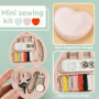 Mini boîte à couture en forme de cœur 3 pièces, petit kit de couture, mini kit de couture, kit de couture de voyage, mini kit de