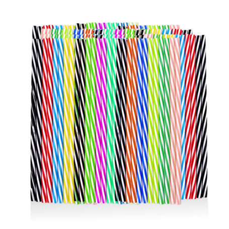 50 Pièces De Pailles Filetées Colorées, Pailles En Plastique, Pailles Réutilisables, Pailles À Boissons (Couleurs Aléatoires)