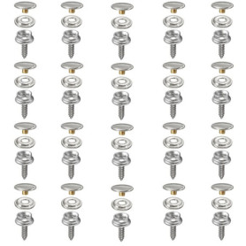 Gativs Bouton Pression à Visser 20 Pièces Snaps Fastener Vis Bouton Pression en Métal en Acier Inoxydable Vis en Métal Rivet a V
