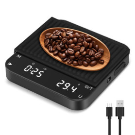 Gaethra Balance Café 2kg/0,1g Haute Précision, Balance de Cuisine Precision avec 6 Unités, Rechargeable USB-C, Tarage Automatiqu