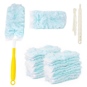 Frogetu 32 Pièces Plumeau Poussiere Recharge Kit,Recharges Plumeau Duster,pour Swiffer Plumeau Poussiere Recharge Kit,avec 1 Poi