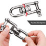 TDDL 2Pcs M8 Manille Pivotante en Acier Inoxydable 304 de Qualité Marine Ancre Mâchoire Pivotante Double Émerillon Manilles Chaî