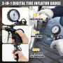 Numérique Manometre Pression Pneu, 220PSI Manomètre Compresseur, Portable Pistolet Gonfleur Pneus Voiture avec 24 Accessoires po
