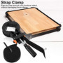 6M réglable coin pince bande sangle en nylon 4 mâchoires support de cadre photo outil de travail du bois (noir)