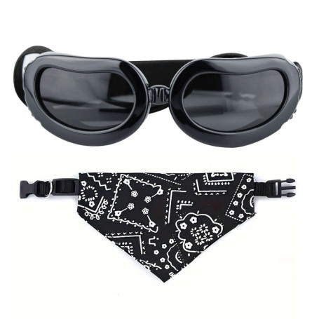 1 Petite Lunettes Pour Chien Et 1 Bandana Pour Chien, Lunettes Réglables, Accessoires Pour Animaux De Compagnie, Lunettes De Sol