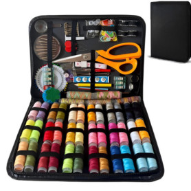 Home's Game Kit de couture complet avec boîte de rangement, maison, bureau, voyage. Inclut aiguilles, fils, ciseaux, mètre ruban