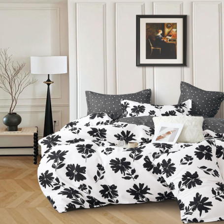 DRAP HOUSE Housse de Couette 220x240 cm avec 2 Taies d'oreiller 63x63 cm – Parure de lit en Coton Douce,Fermeture Éclair, pour L