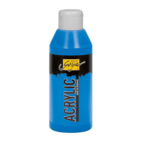 Kreul 84212 - Solo Goya Acrylic bleu primaire, flacon de 250 ml, peinture acrylique crémeuse polyvalente de qualité étude, à bas