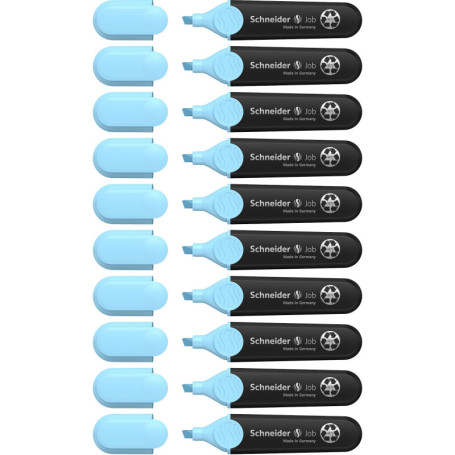Schneider Job 150 Lot de 10 surligneurs en plastique recyclé avec l'ange bleu ciel