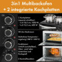 Clatronic® Mini-four avec plaques de cuisson et broche tournante | cuisson et rôtissage simultanés | mini-four à convection de 2