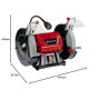 Einhell Touret à meuler TC-BG 200 L (400W, lampe) Livré avec meule de dégrossissage et meule de ponçage fin K36/K60