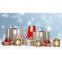 HERMA 15287 Lot de 9 autocollants de Noël dorés - 34 x 67 mm - Étiquettes de fermeture pour cadeaux - Points adhésifs pour décor