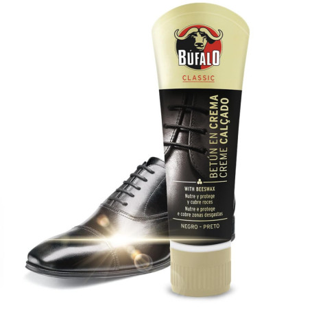 Búfalo Classic - Cirage crème pour chaussures, soin des chaussures, crème de couleur noire qui nourrit, protège et donne de la b